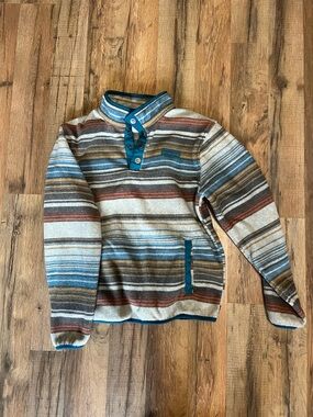 Cinch kids Striped Pullover Sweater Jacket - Blue, Brown, Cream